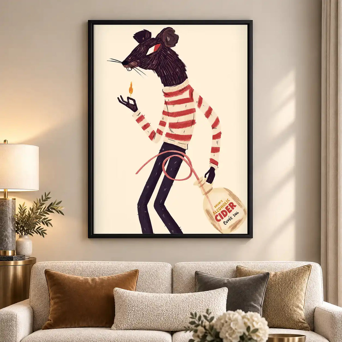 Mouse Carrying Cider Bag Wall Art 5