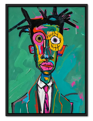 Neon Abstract Gentleman Portrait Wall Art