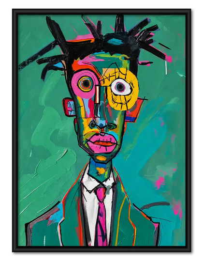 Neon Abstract Gentleman Portrait Wall Art