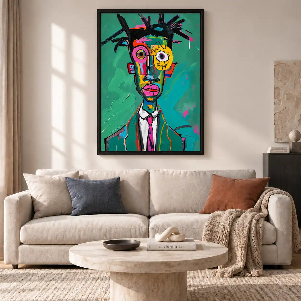 Neon Abstract Gentleman Portrait Wall Art 2