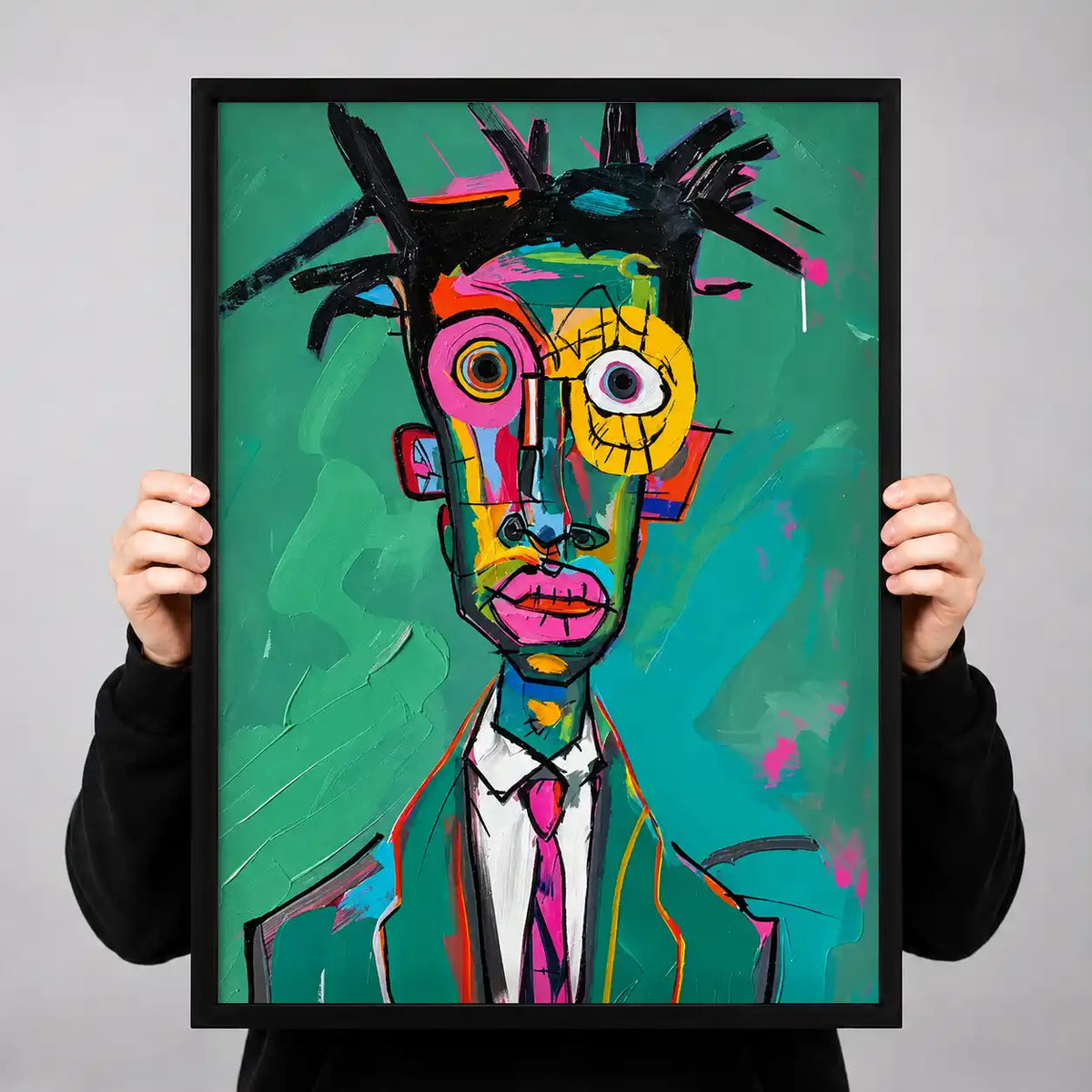 Neon Abstract Gentleman Portrait Wall Art 3