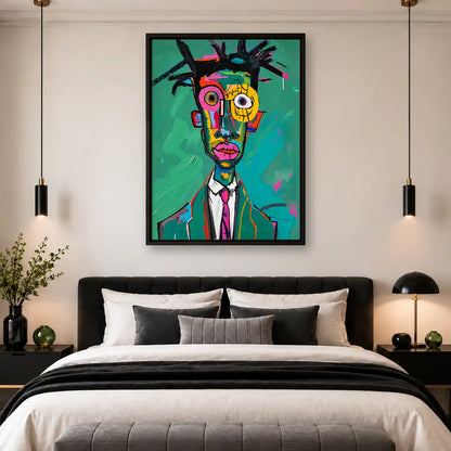 Neon Abstract Gentleman Portrait Wall Art 4