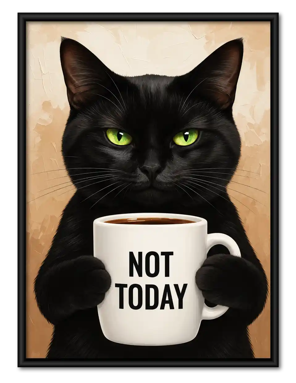 Not Today Coffee Cat Wall Art 1