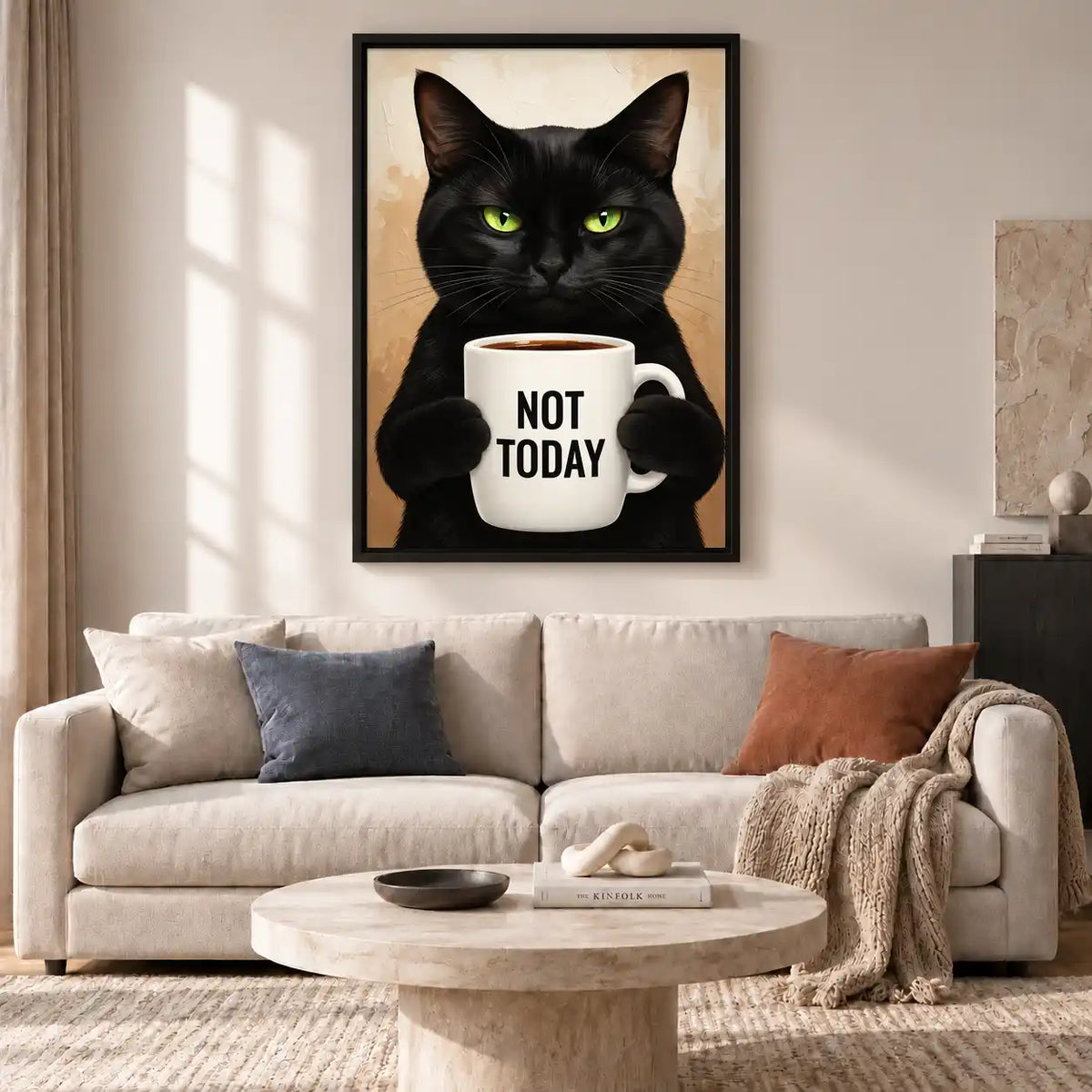 Not Today Coffee Cat Wall Art 2