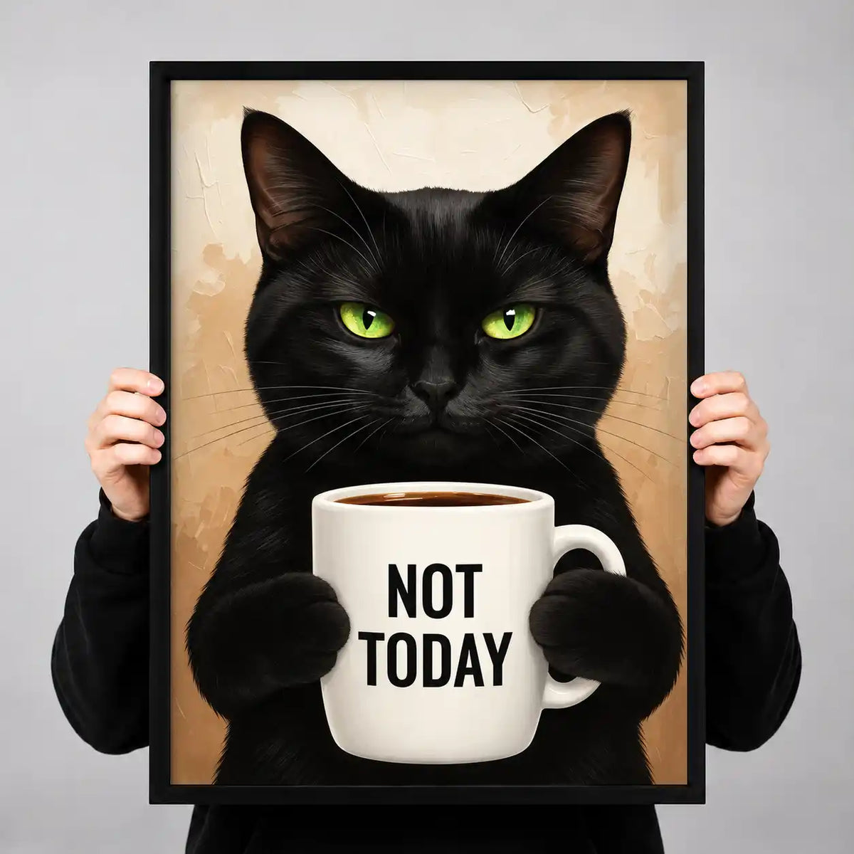 Not Today Coffee Cat Wall Art 3