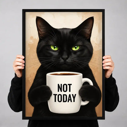 Not Today Coffee Cat Wall Art 3