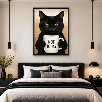 Not Today Coffee Cat Wall Art 4