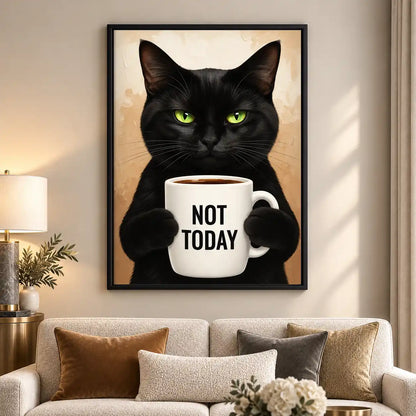 Not Today Coffee Cat Wall Art 5