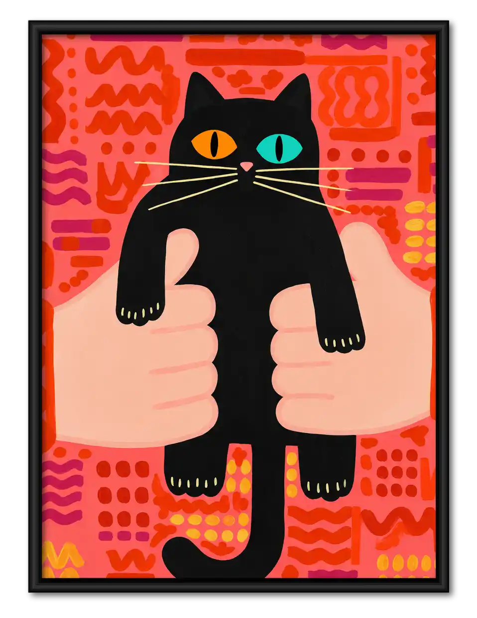 Odd Eyed Black Cat Wall Art 1