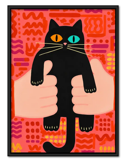 Odd Eyed Black Cat Wall Art