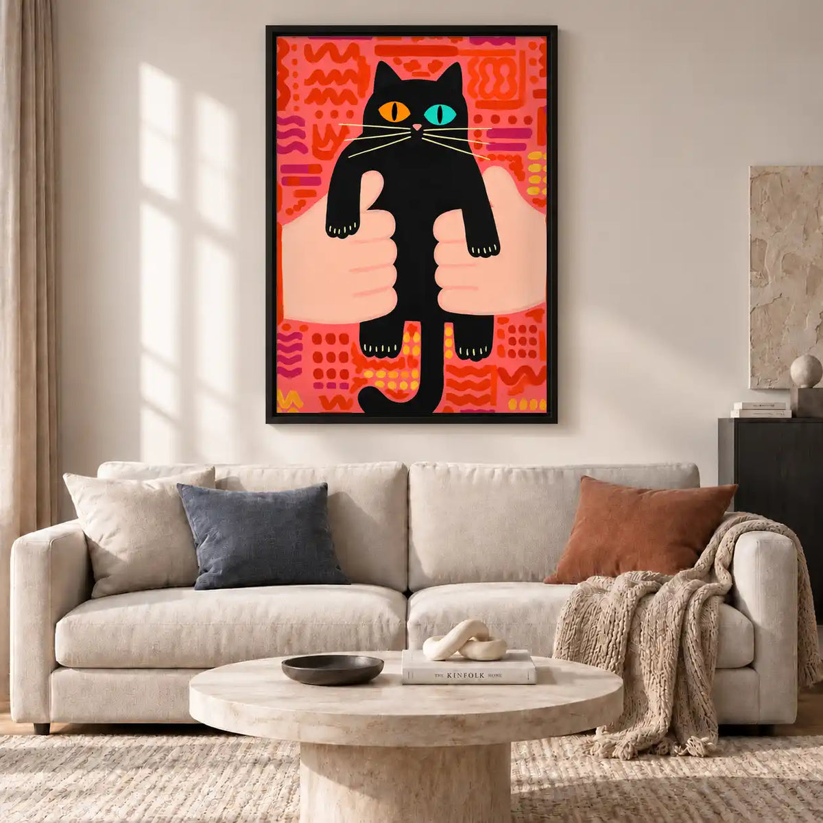 Odd Eyed Black Cat Wall Art 2