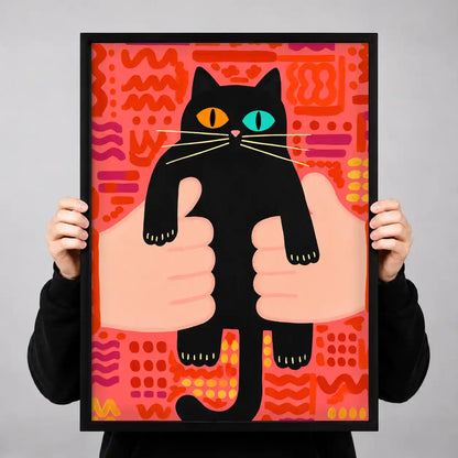 Odd Eyed Black Cat Wall Art 3
