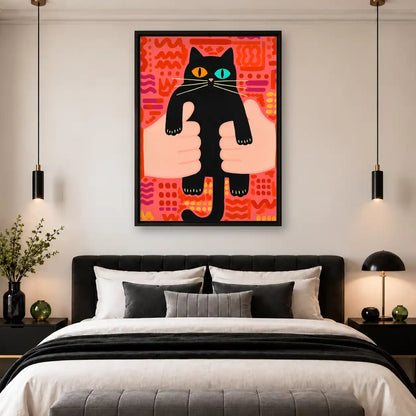 Odd Eyed Black Cat Wall Art 4