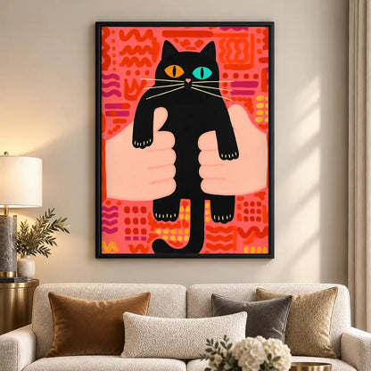 Odd Eyed Black Cat Wall Art 5