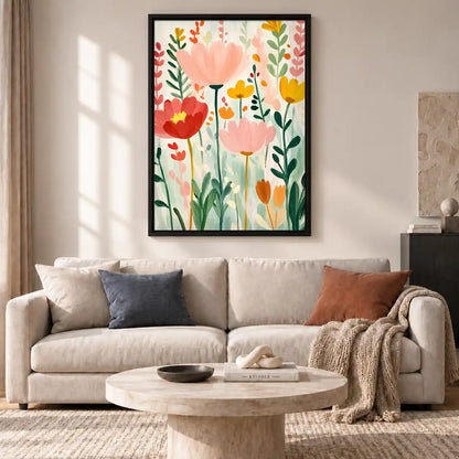 Pastel Wildflower Garden Wall Art 2