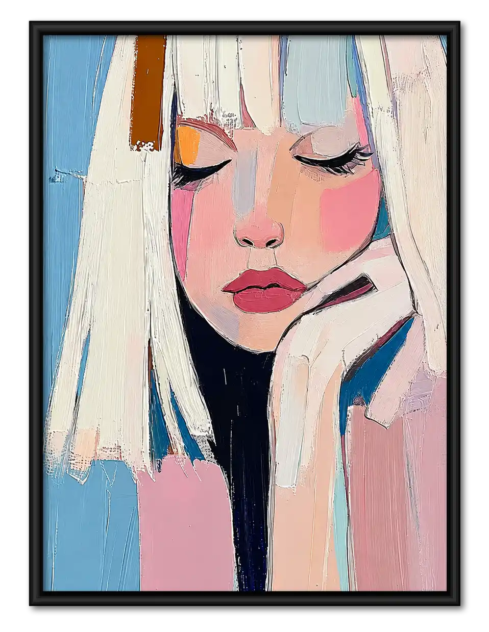 Pastel Woman Resting Face Wall Art 1