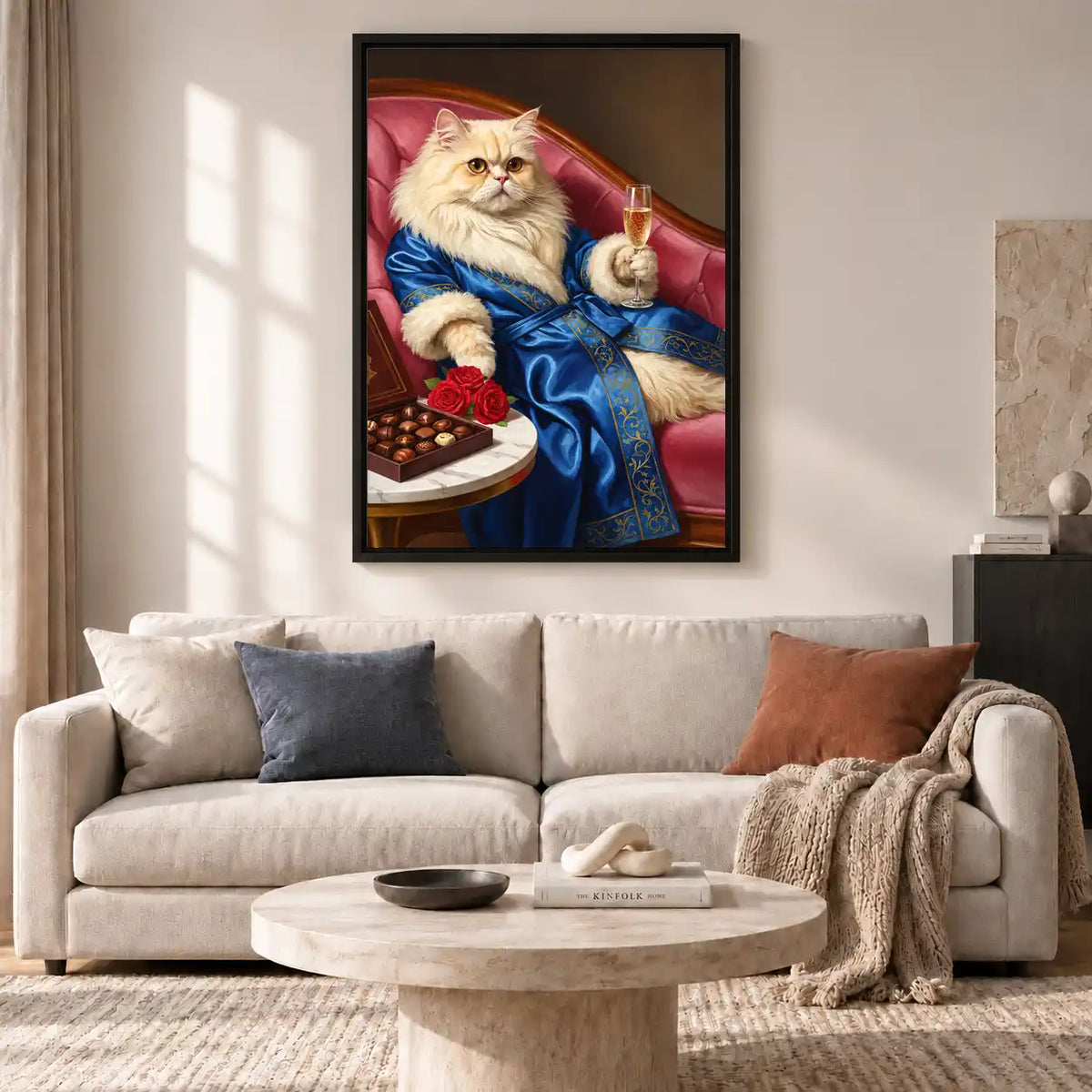 Persian Cat In Blue Robe Wall Art 2