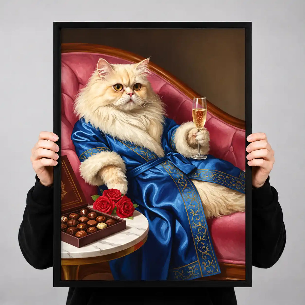 Persian Cat In Blue Robe Wall Art 3