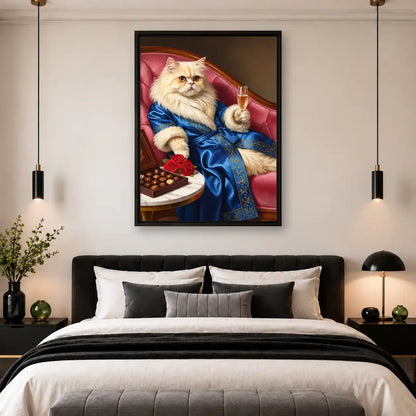 Persian Cat In Blue Robe Wall Art 4