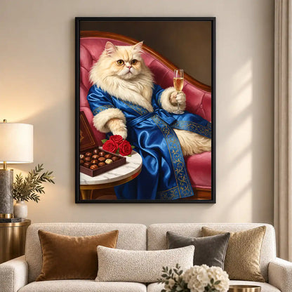 Persian Cat In Blue Robe Wall Art 5