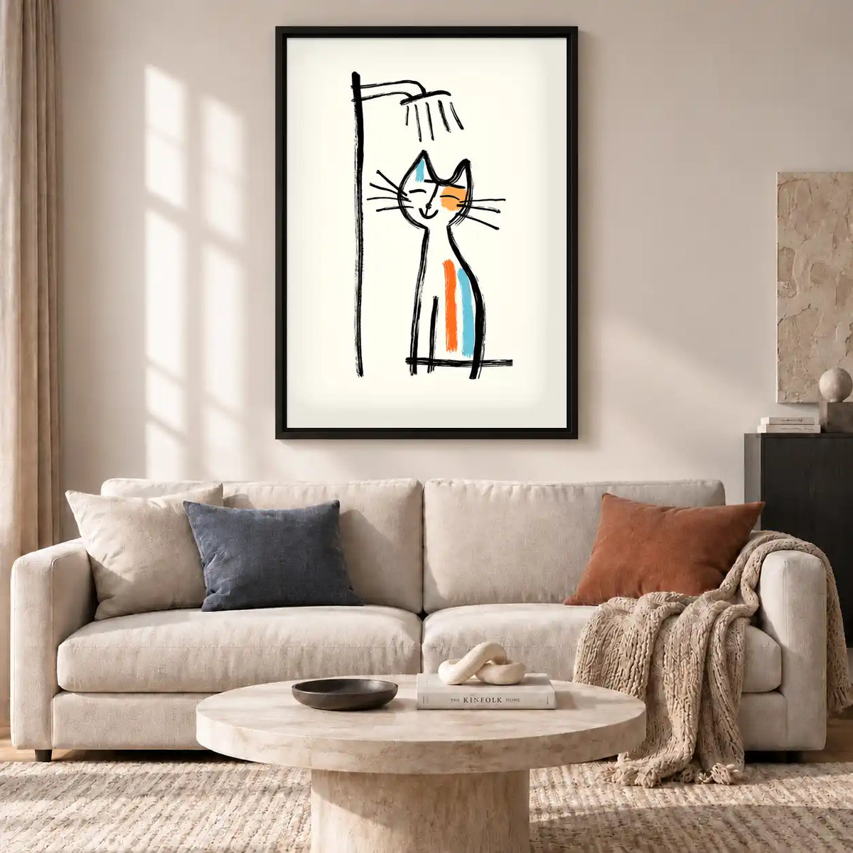 Picasso Style Cat Shower Wall Art 2