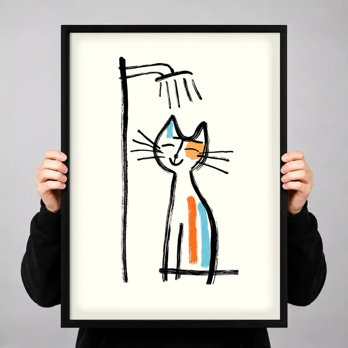Picasso Style Cat Shower Wall Art 3