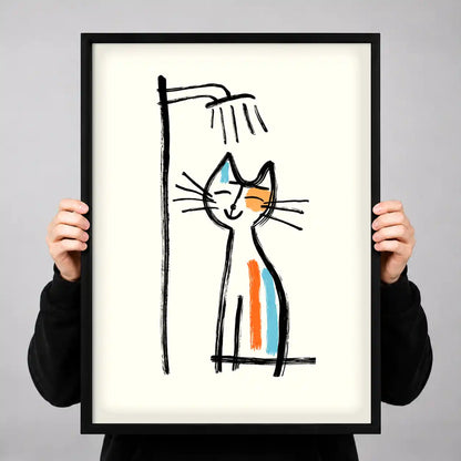 Picasso Style Cat Shower Wall Art 3