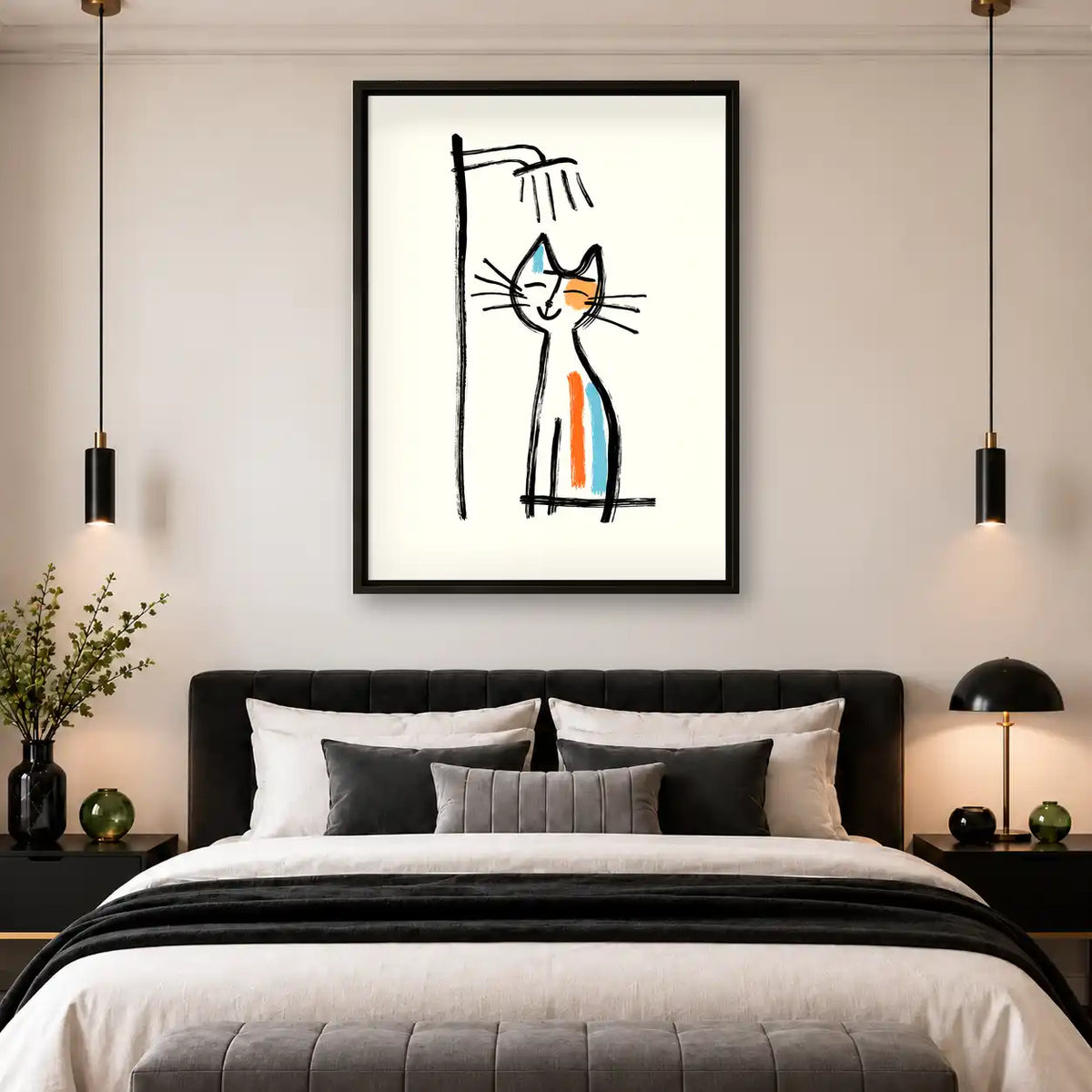 Picasso Style Cat Shower Wall Art 4