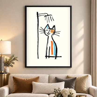 Picasso Style Cat Shower Wall Art 5