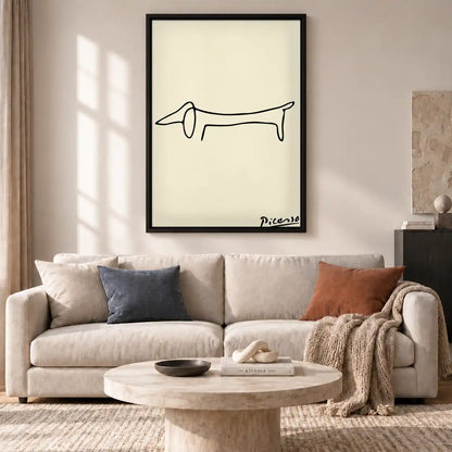 Picasso Style Dachshund Line Wall Art 2