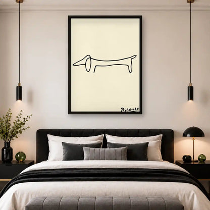 Picasso Style Dachshund Line Wall Art 4