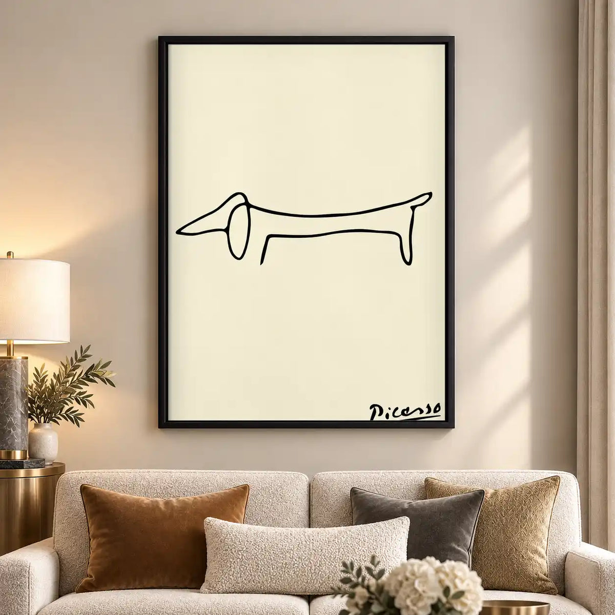 Picasso Style Dachshund Line Wall Art 5