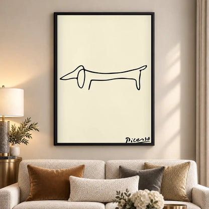 Picasso Style Dachshund Line Wall Art 5