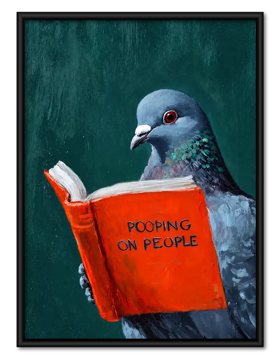 Pigeon Reading Red Book Wall Art 1