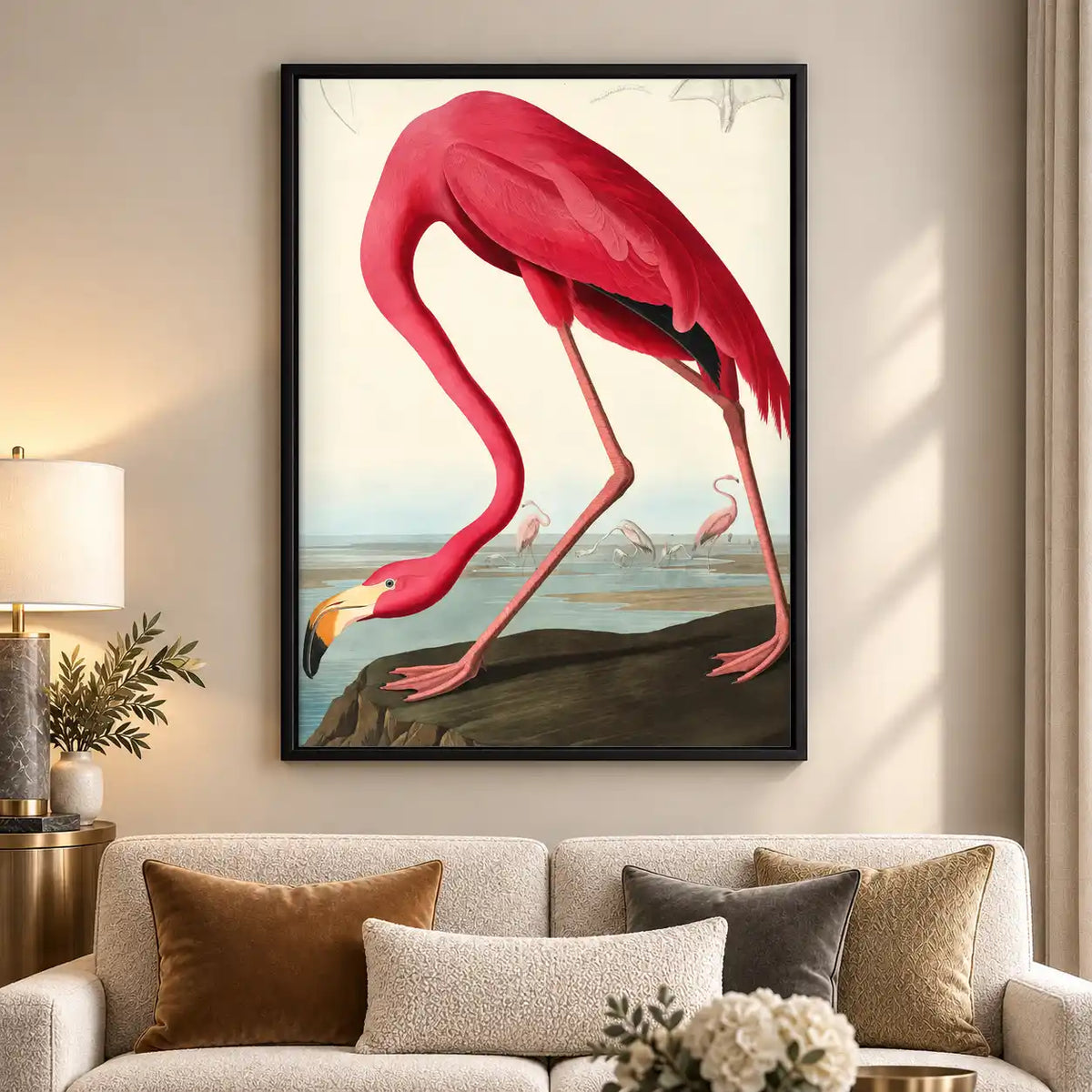Pink Flamingo Coastal Study Wall Art 5