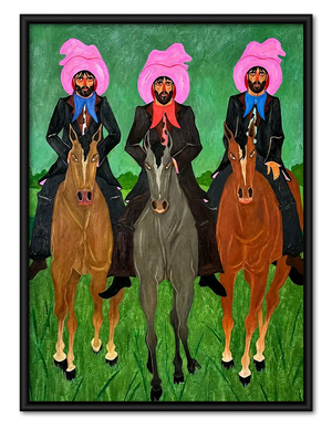 Pink Turban Horse Riders Wall Art
