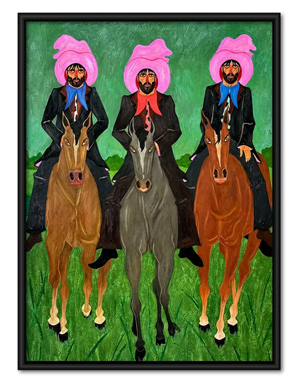 Pink Turban Horse Riders Wall Art