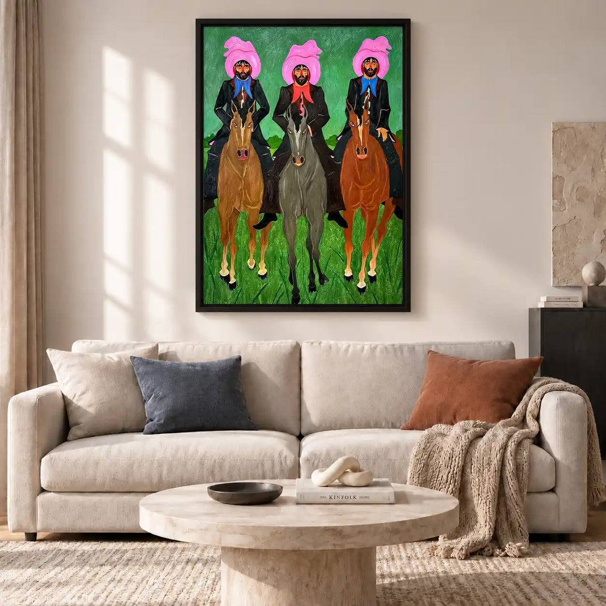 Pink Turban Horse Riders Wall Art 2