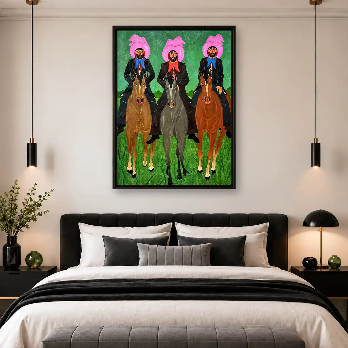 Pink Turban Horse Riders Wall Art 4
