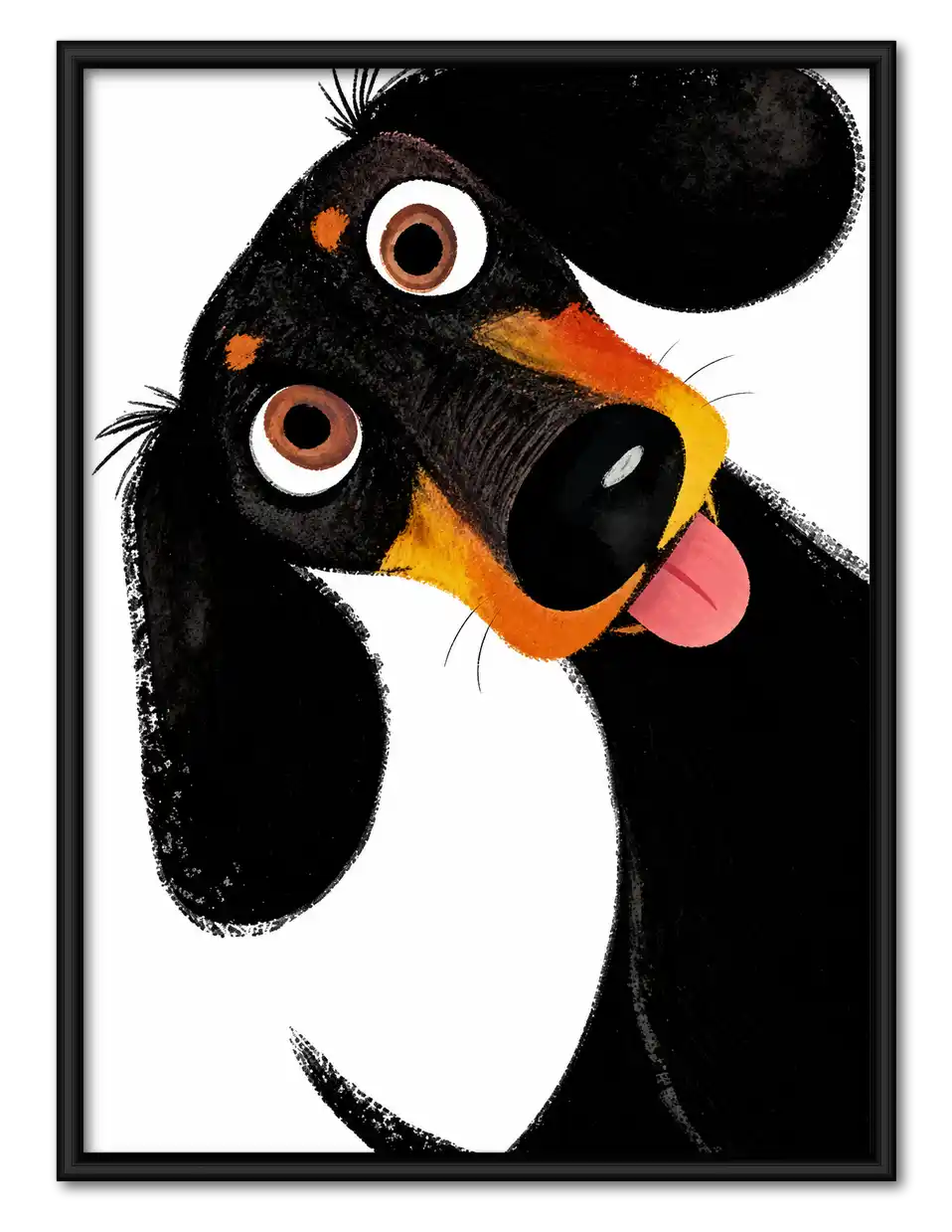 Playful Dog Peeking Close Wall Art 1