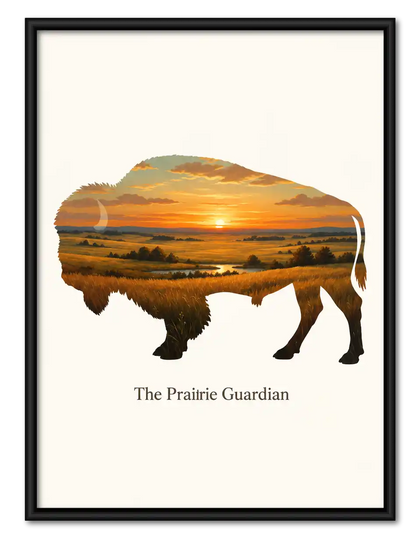 Prairie Guardian Bison Sunset Wall Art