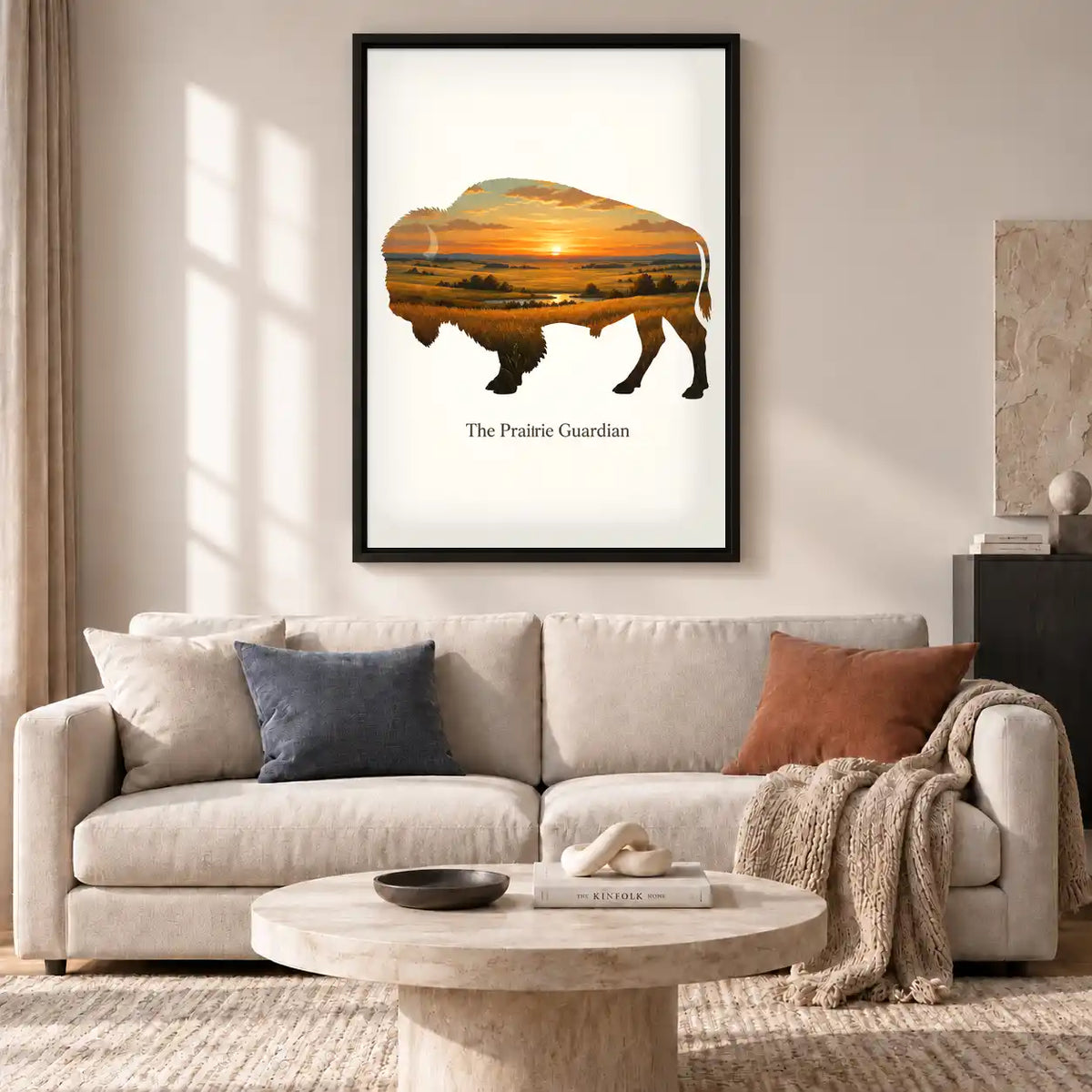 Prairie Guardian Bison Sunset Wall Art 2