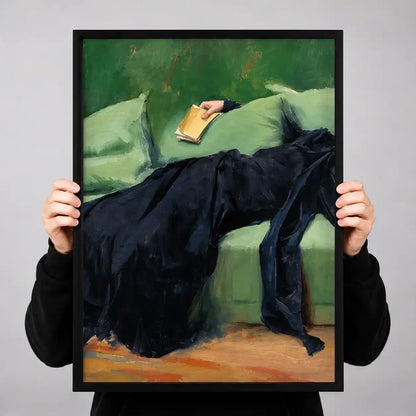 Quiet Reader On Green Sofa Wall Art 3