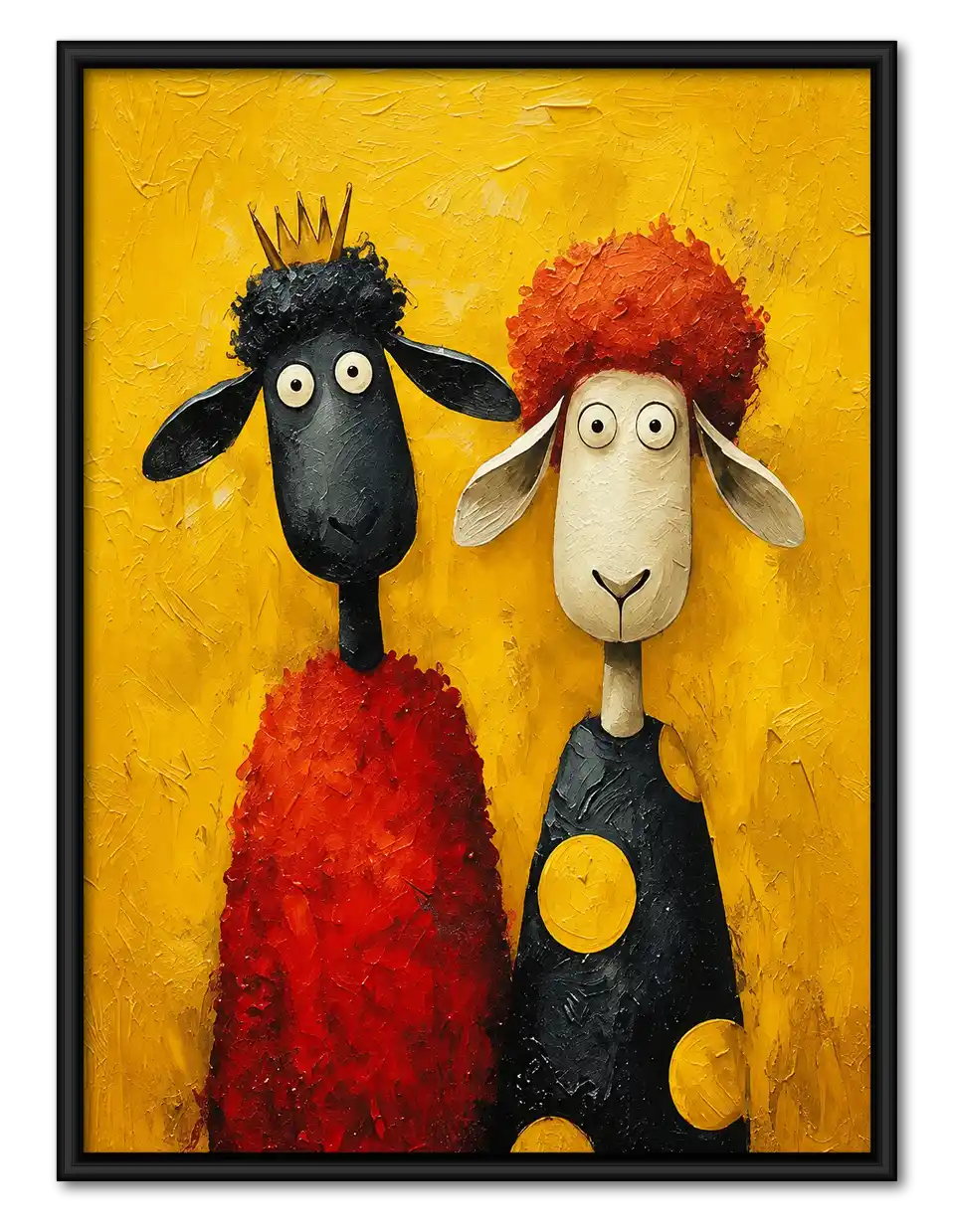 Quirky Sheep Couple Wall Art 1