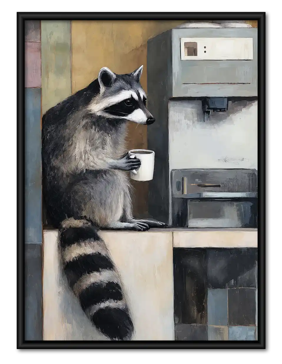 Raccoon At Office Water Cooler Wall Art 1