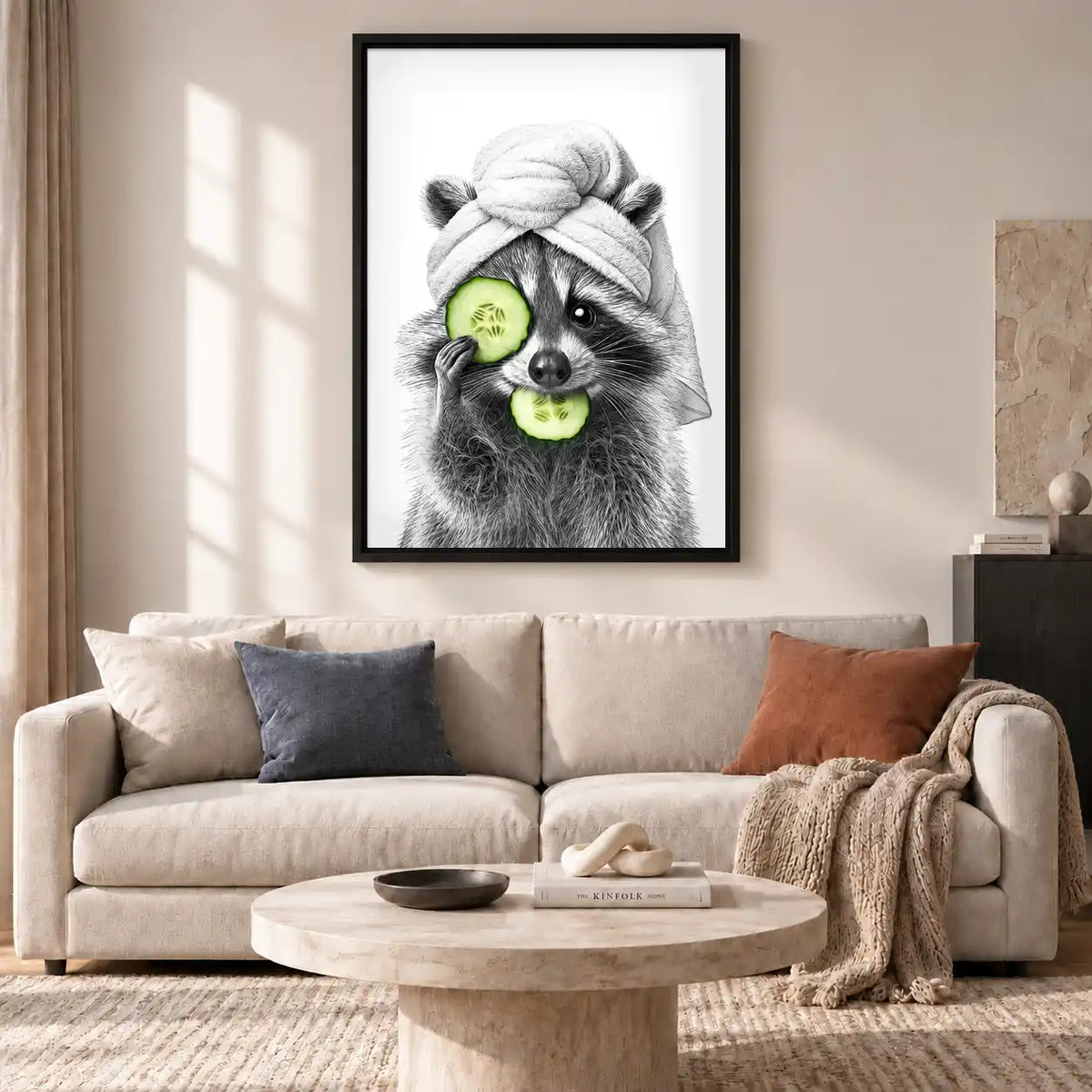 Raccoon Cucumber Spa Wall Art 2