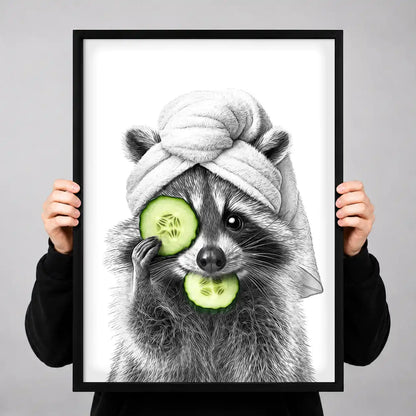 Raccoon Cucumber Spa Wall Art 3