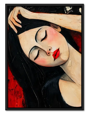 Reclining Woman With Red Lips Wall Art