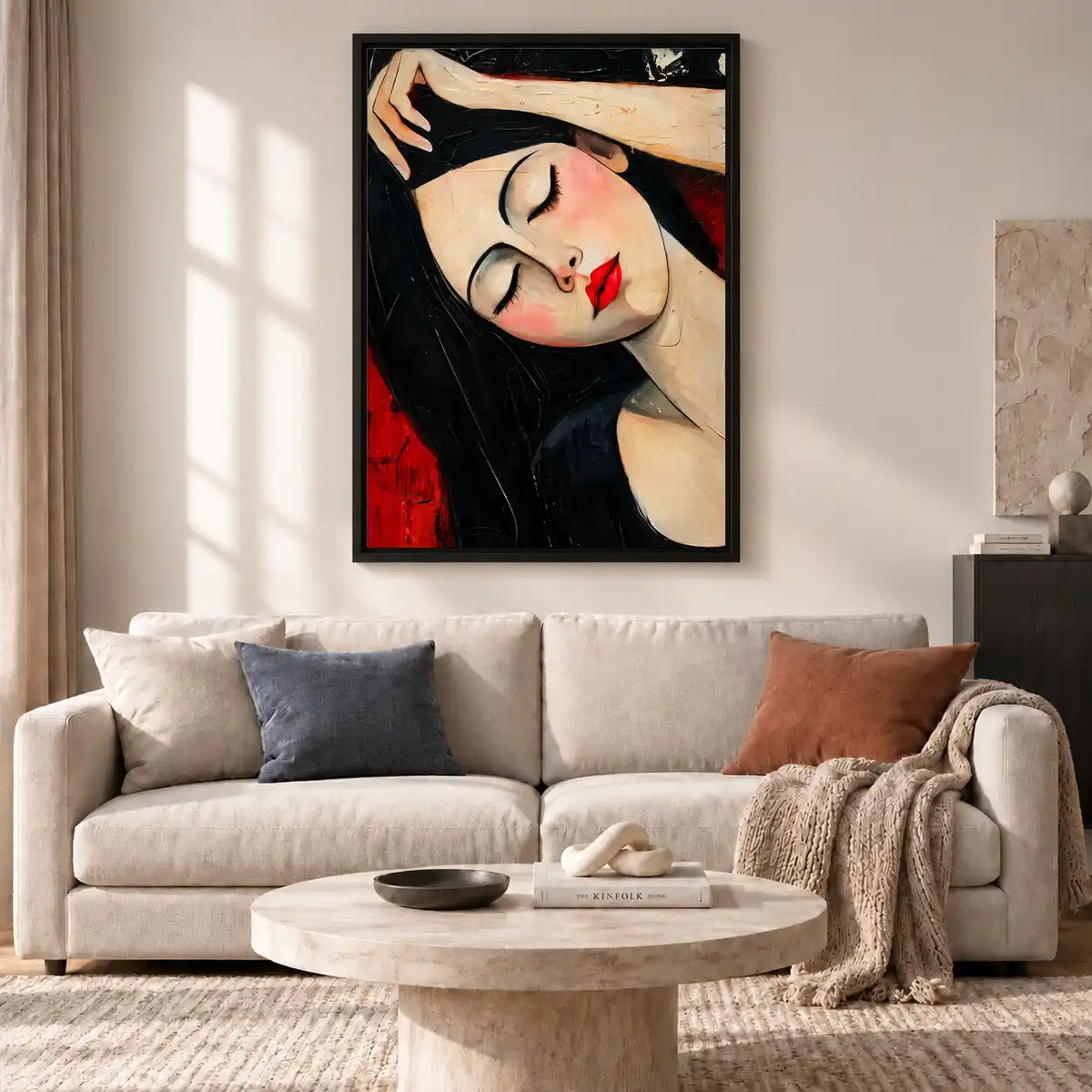 Reclining Woman With Red Lips Wall Art 2