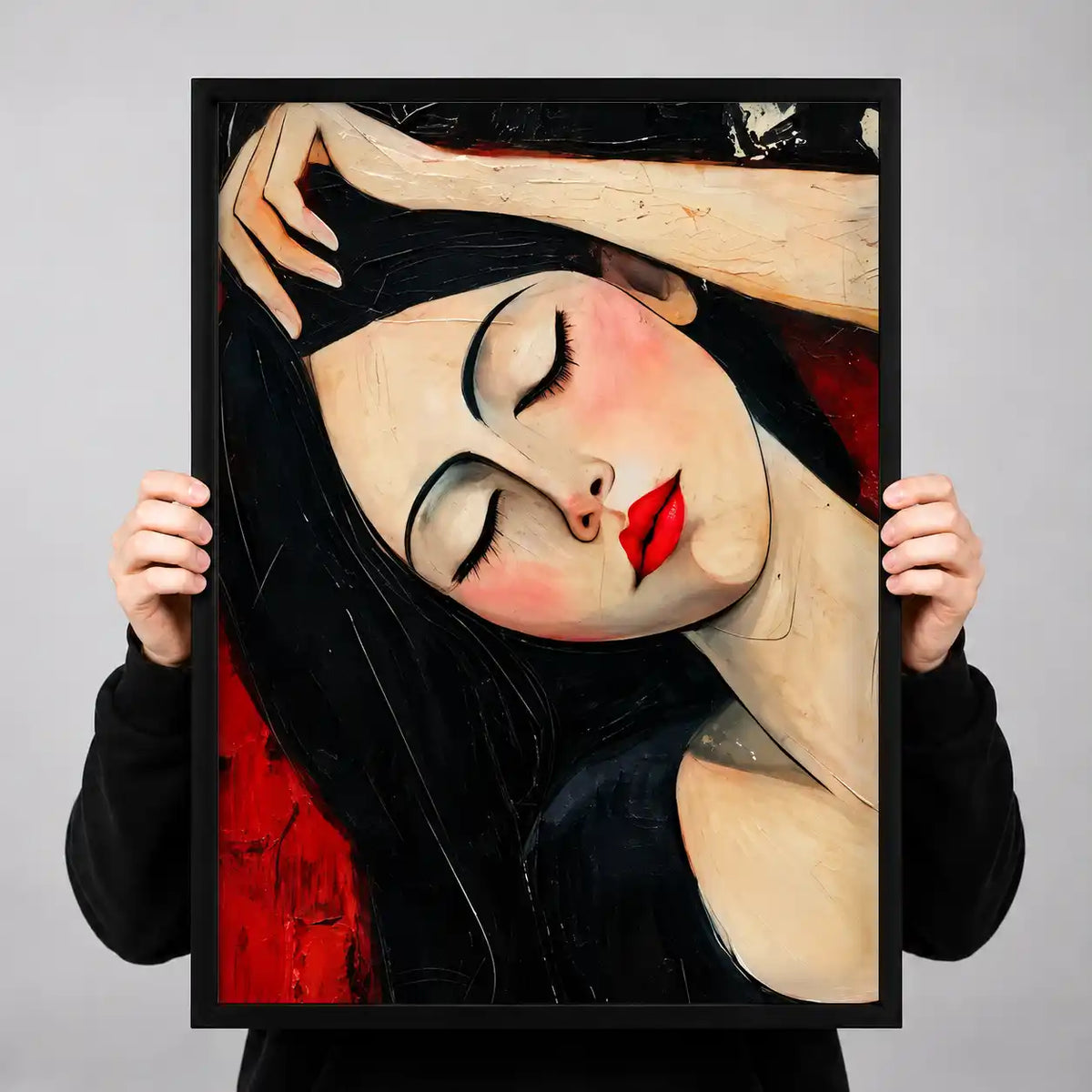 Reclining Woman With Red Lips Wall Art 3
